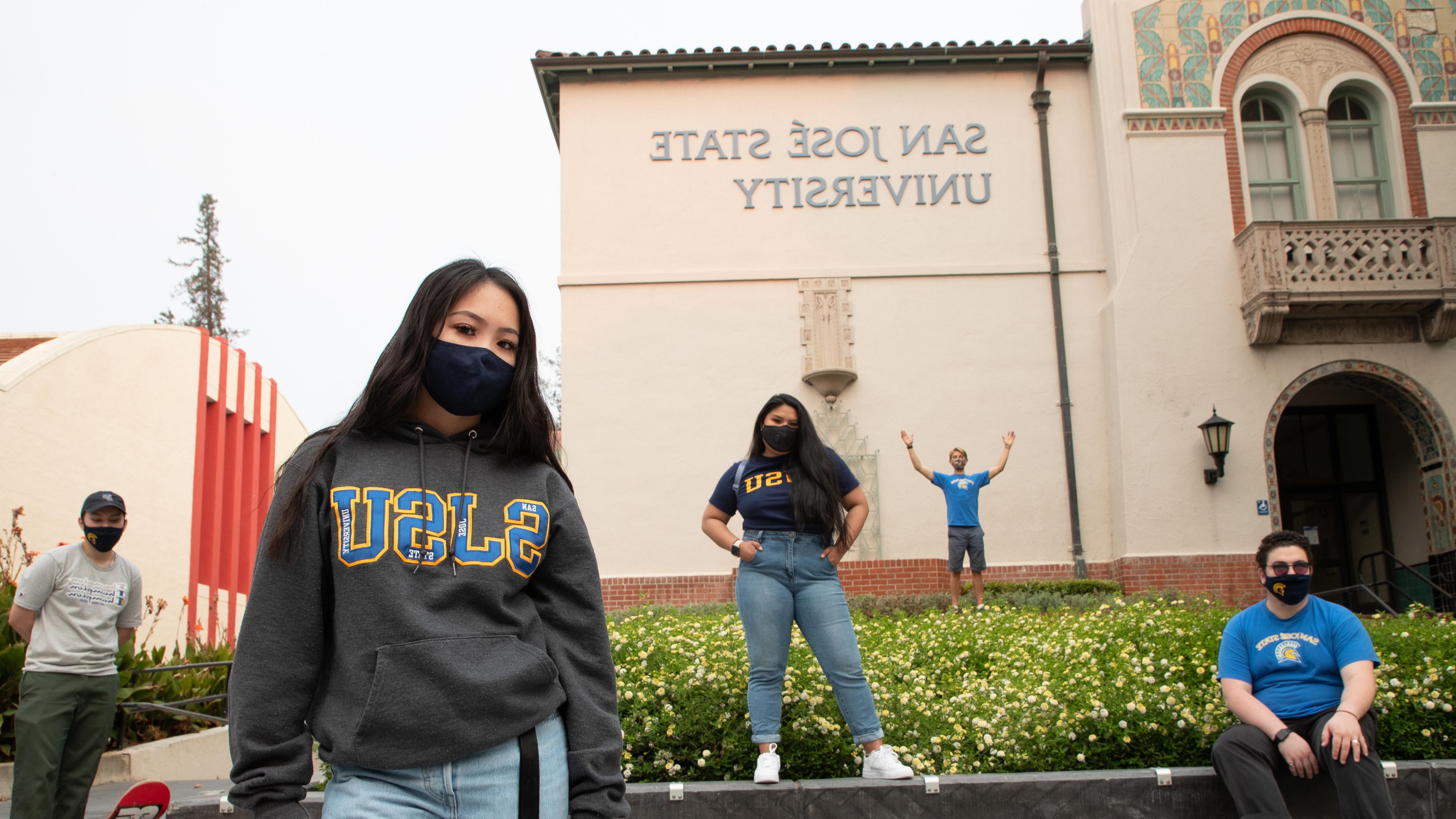 Students with masks on